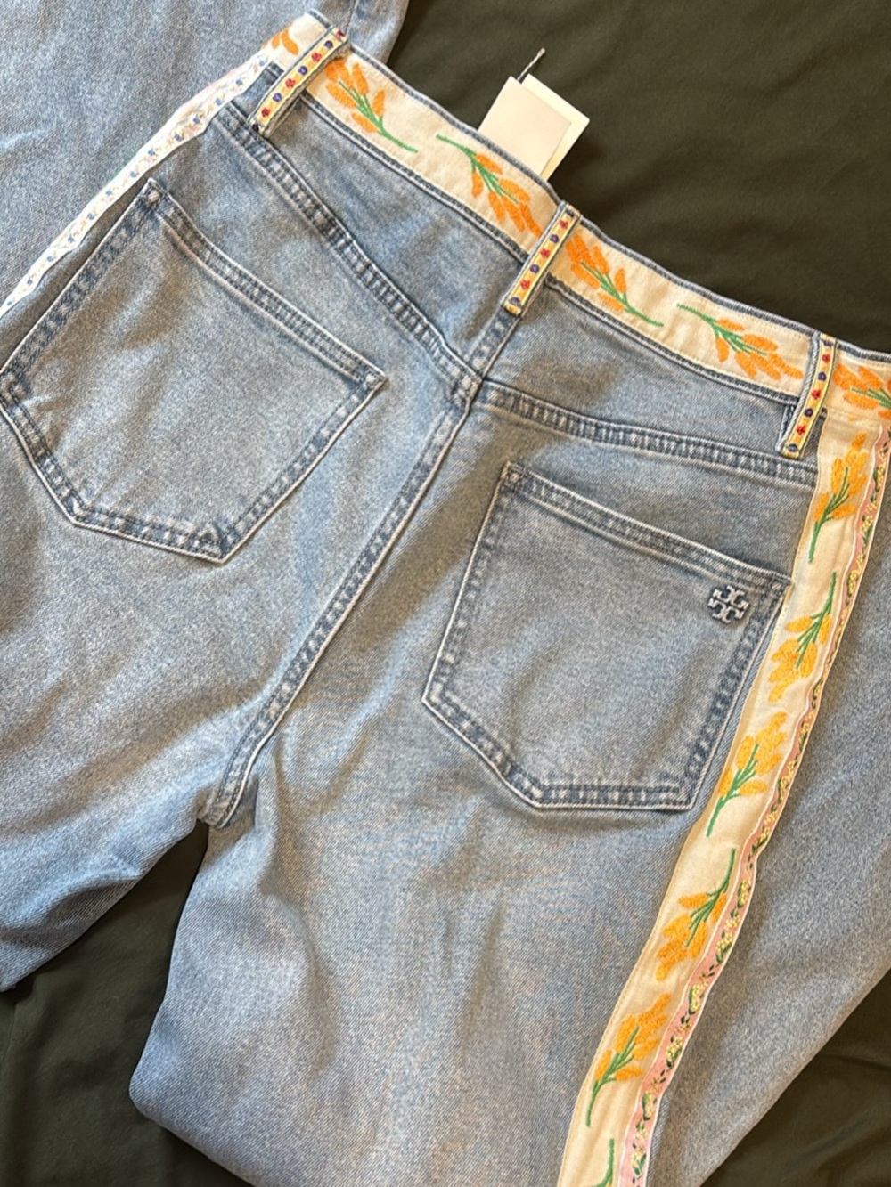 Tory Burch Ribbon Embellished Jeans - Picture 3 of 5